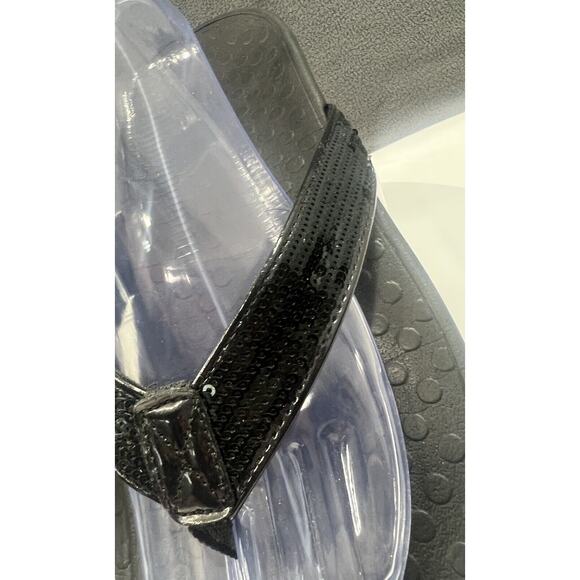 Vionic Tide Sandals Flip Flop Thong Black Supportive Sequin Strap Women Size 10 - Picture 12 of 15